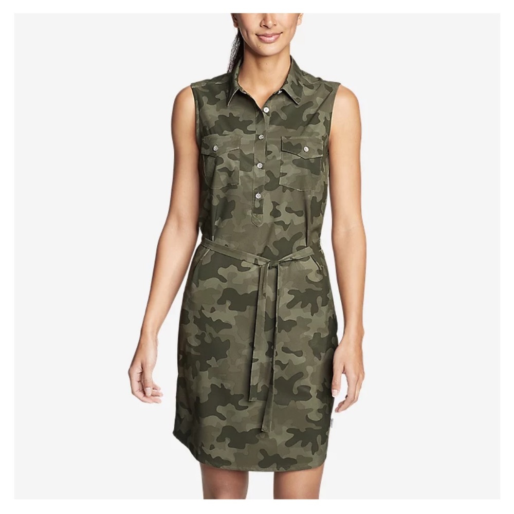 Eddie Bauer Departure Shirt Dress - Camo XL